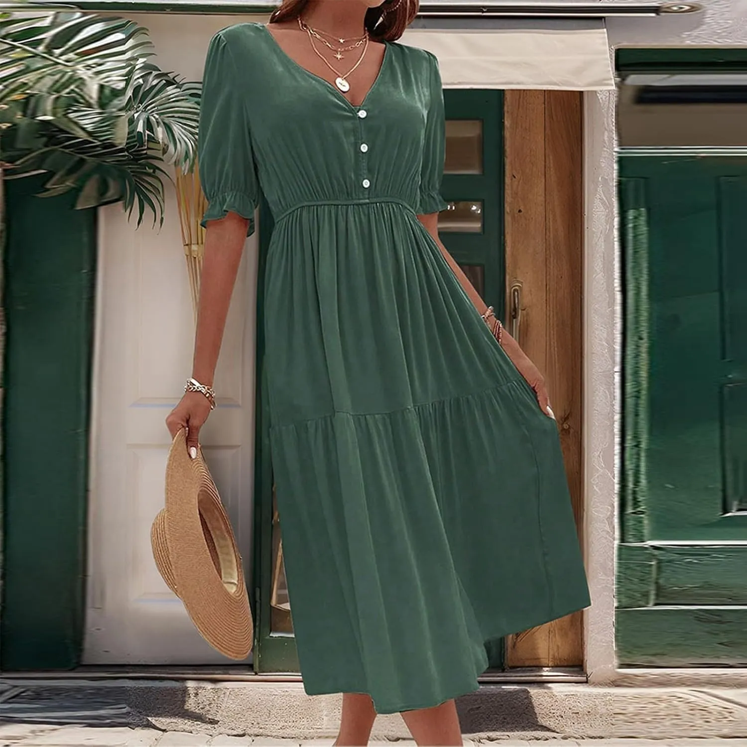 Women's Cocktail Party Work Dress Sexy V Neck Sleeveless Vacation Dress Casual A-Line Mini Sundress Short Dress