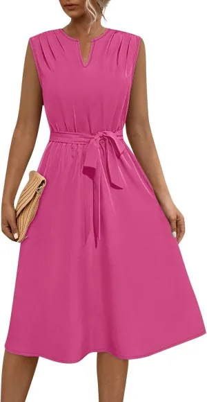 Women's Cocktail Party Work Dress Sexy V Neck Sleeveless Vacation Dress Casual A-Line Mini Sundress Short Dress