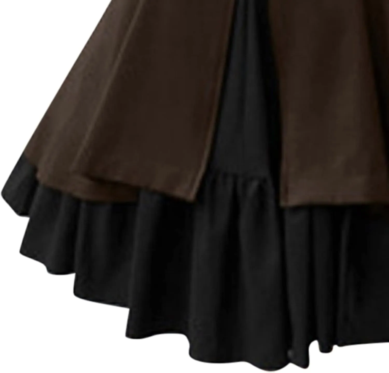Women's Fashion Lolita Gothic Dresses Punk Vintage Bow Long Sleeve Dresses Ruffle Renaissance Cosplay Mini Dress