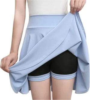 Women's Pleated Mini Skirts Built in Shorts Tummy Control high Waisted a-line Skirts Teen Girls Tennis Golf Skorts
