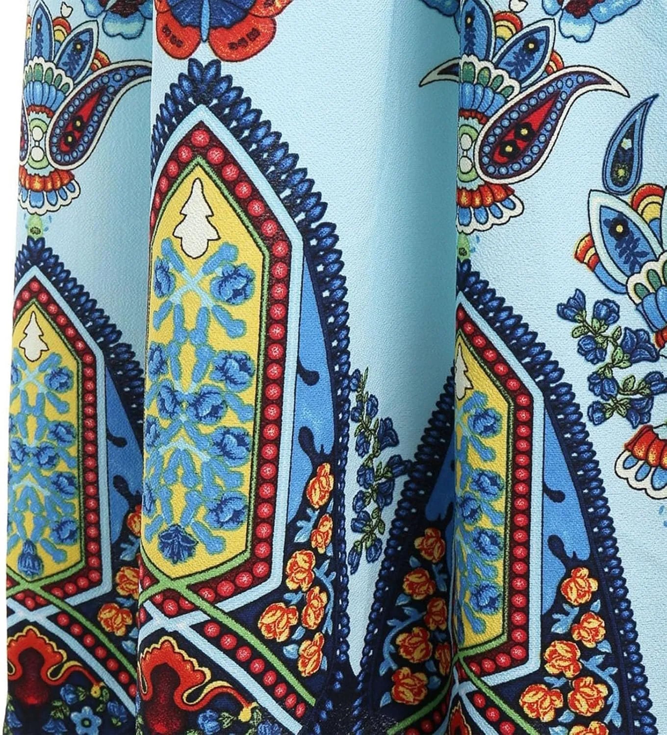 Women's Summer Bohemian Floral Print Split Beach Party Maxi Dress Wrap V Neck Short Sleeve Casual Long Dresses