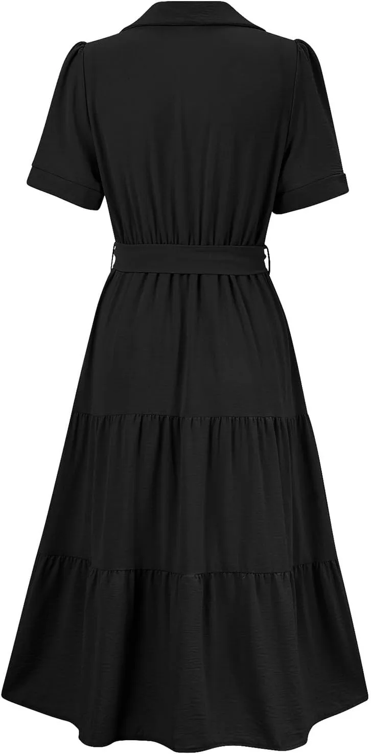 Women's Summer Dress One Shoulder Ruffle Sleeveless Empire Waist Wedding Guest Dresses Ruched A Line Flowy Sundresses