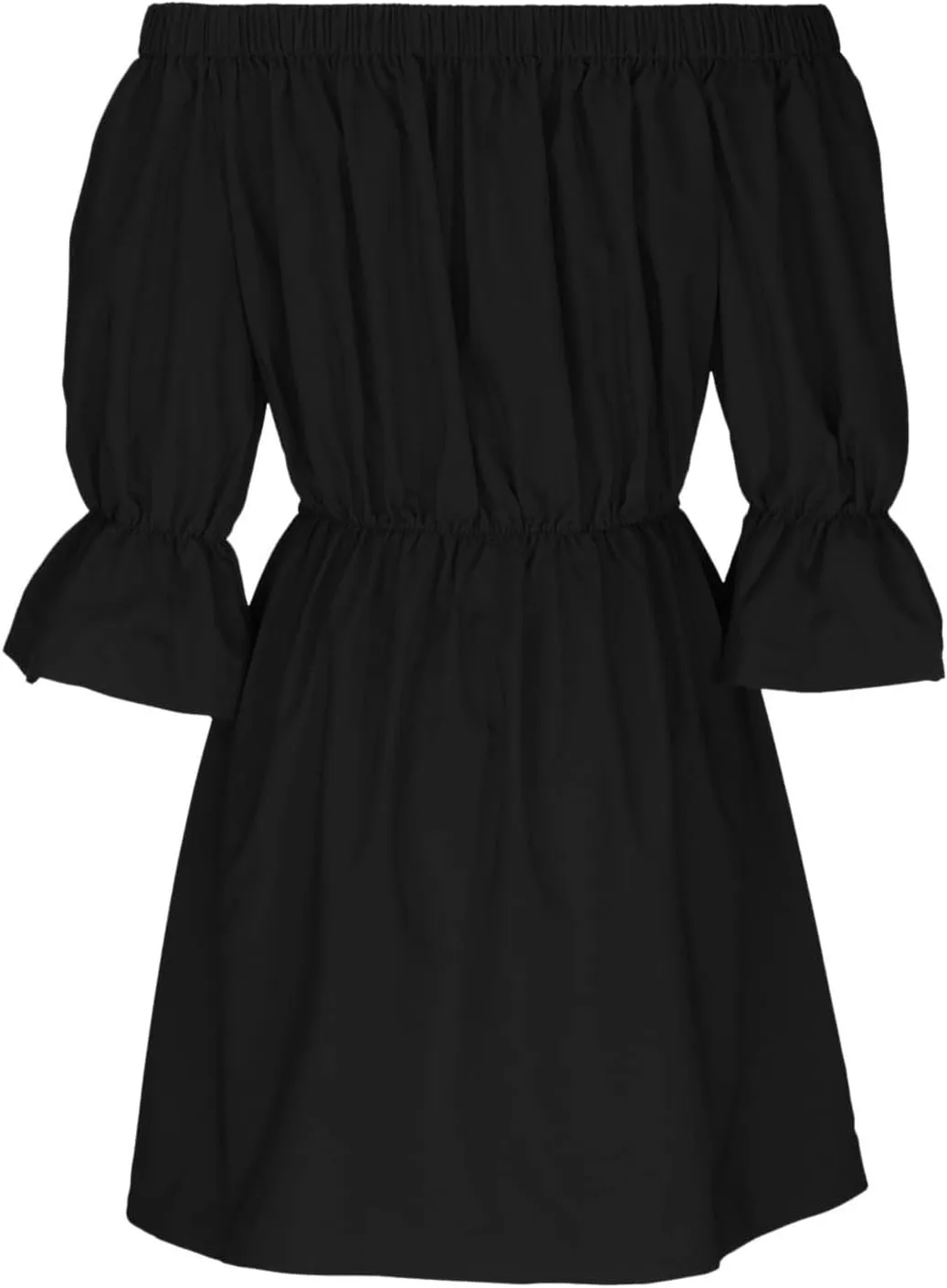 Womens Summer Dresses Sexy Off Shoulder Ruffle Dress Long Sleeve Elastic Waist A-Line Casual Swing Mini Dresses