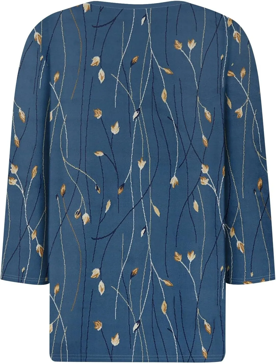 Womens Tops Dressy Casual 3/4 Sleeve Spring Fashion 2025 Button Down Henley Shirts Floral Print Blouse