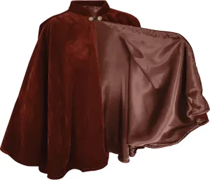 Women's Velvet Satin Lined Capelet Elegant Halloween Cosplay Cloak Cape, Wedding, Ren Faire