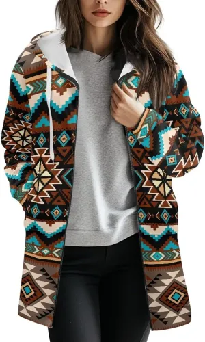 Women's Zip up Hoodies Long Sleeve Drawstring Hooded Sweatshirt Long Hoodie Jacket Coat with Pockets Size S-3XL