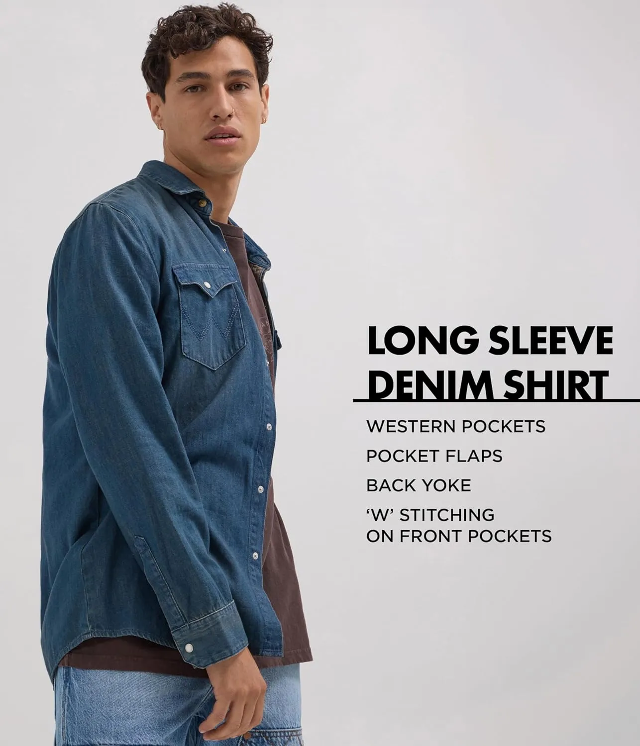 Wrangler Men's Long Sleeve Denim Shirt