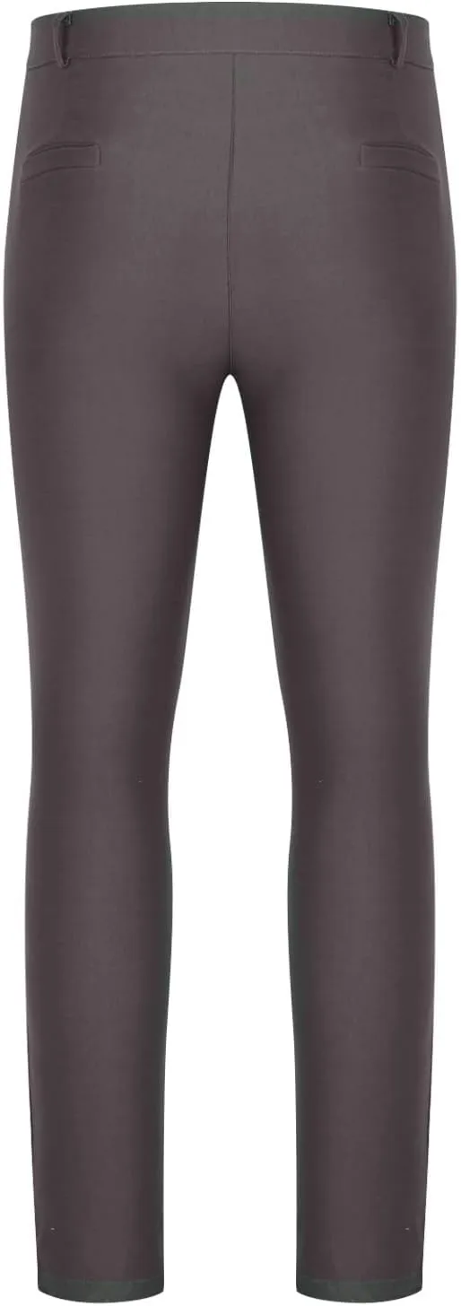 YUHGODO Men's High Waisted Stretch Pants Slim Fit Outdoor Straight Leg Trousers Business Skinny Work Pants