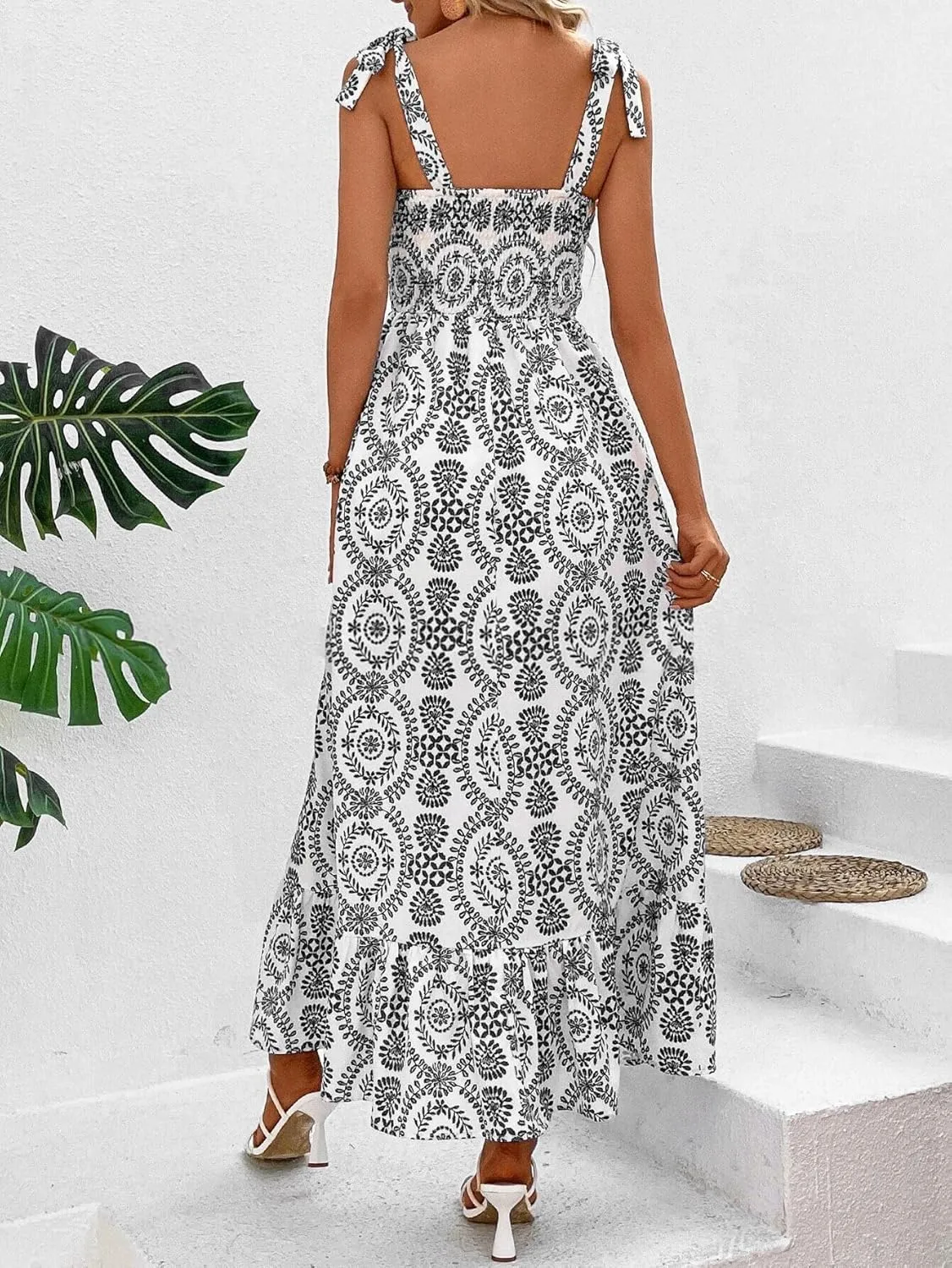 Zcargel Women's Summer Sling Maxi Dress, 2024 Printed Sundress, Sleeveless Street Trendy Long for Modern Woman