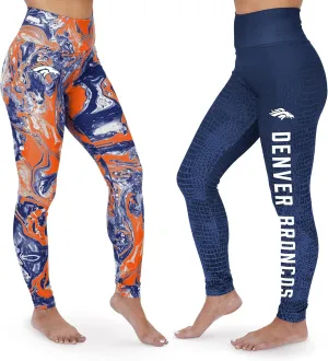 Zubaz NFL Team Color Swirl and Skin Fade Women's Legging, 2 Pack
