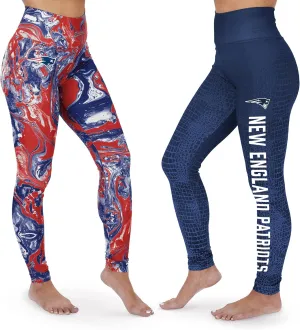 Zubaz NFL Team Color Swirl and Skin Fade Women's Legging, 2 Pack
